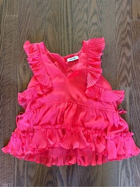 DO+BE Bright Hot Pink Ruffle Top